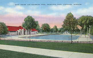 Bath House and Swimming Pool at the Municipal Park  in Carthage, Missouri