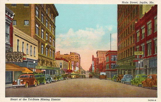 Early view of Main Street in Joplin ... Heart of the Tri-State Mining District