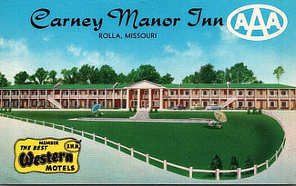 Carney Manor Inn, Rolla, Missouri, on U.S. Highway 66 East, at the city limits
