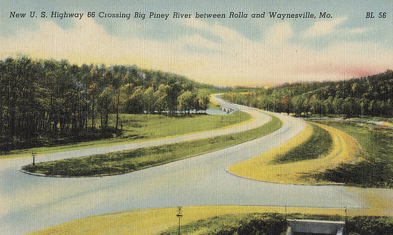 New U.S. Highway 66 crossing Big Piney River between Rolla and  Waynesville, Missouri