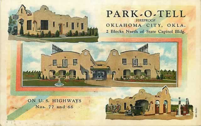 Park-O-Tell, 2 blocks north of the State Capitol Building, on Highway 66, Oklahoma City, Oklahoma