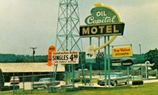 Vintage image of the Oil Capital Motel in Tulsa, Oklahoma