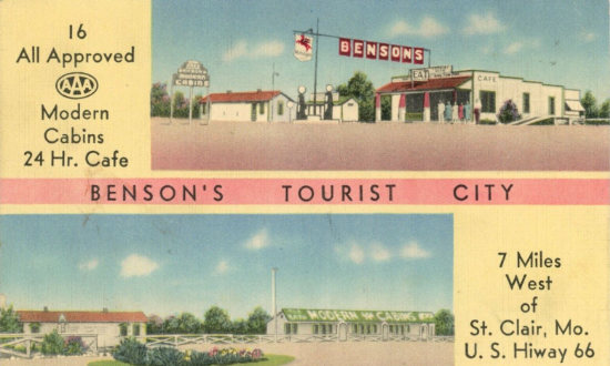 Benson's Tourist City in St. Clair, Missouri, on U.S. Highway 66
