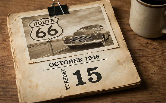 Route 66 desktop calendar from 1946