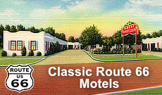 Classic Route 66 motels, motor courts and other lodging