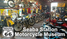 Seaba Station Motorcycle Museum on Route 66 in Warwick, Oklahoma