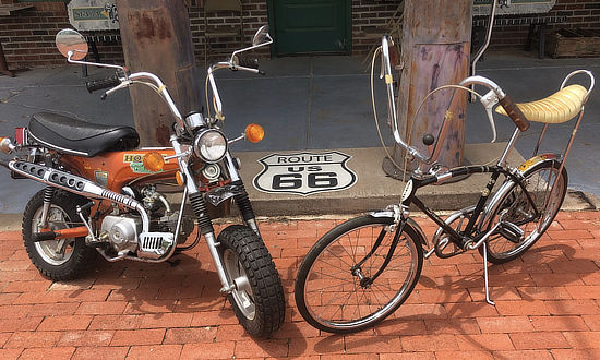 Motorcycles and bikes on display at the Seaba Station Motorcycle Museum in Warwick, Oklahoma, on Historic Route 66 Motorcycles and bikes on display at the Seaba Station Motorcycle Museum in Warwick, Oklahoma, on Historic Route 66