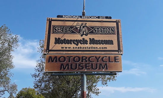 Sign at the Seaba Station Motorcycle Museum in Warwick, Oklahoma, on Historic Route 66 Sign at the Seaba Station Motorcycle Museum in Warwick, Oklahoma, on Historic Route 66