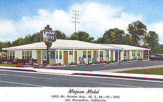 Mojave Motel at 1495 Mt. Vernon Avenue (Route 66) in San Bernardino, California Mojave Motel at 1495 Mt. Vernon Avenue (Route 66) in San Bernardino, California