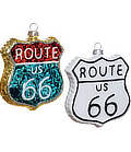 Route 66 blown glass Christmas ornaments (2 piece) ... at Amazon