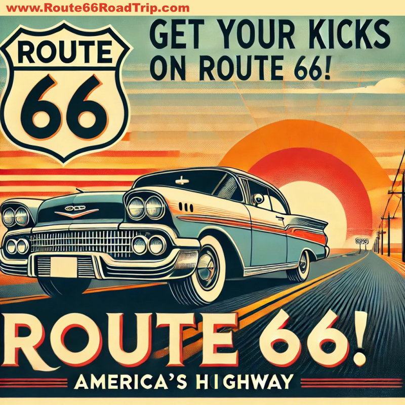 Vintage travel poster ... Get your KIcks on Route 66, America's Highway! Vintage travel poster ... Get your KIcks on Route 66, America's Highway!